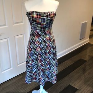 J. Crew Madras Strapless Dress Size 4